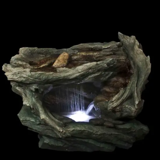 31" LED Woodland Grotto with Stones Outdoor Garden Water Fountain {4}