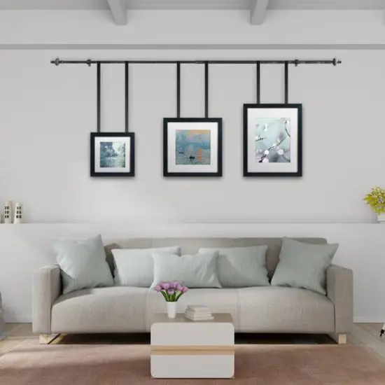 Hastings Home Black Extendable Curtain Rod with Finials {6}