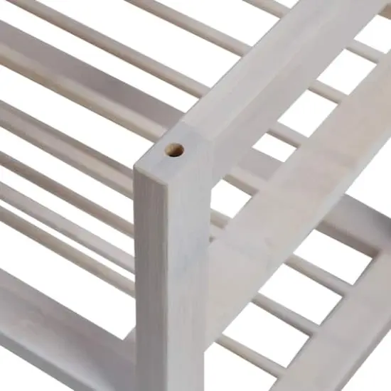 Honey Can Do White Wash 2-Tier Stackable Bamboo Shoe Rack {7}