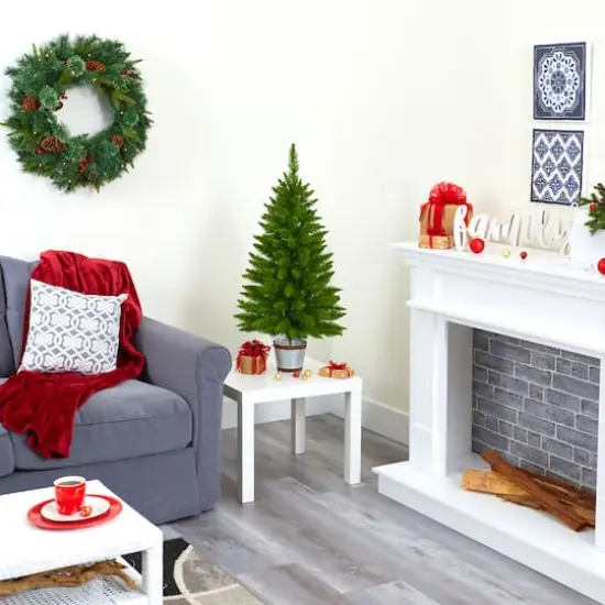 3ft. Pre-Lit Providence Pine Artificial Christmas Tree, Warm White Lights {7}