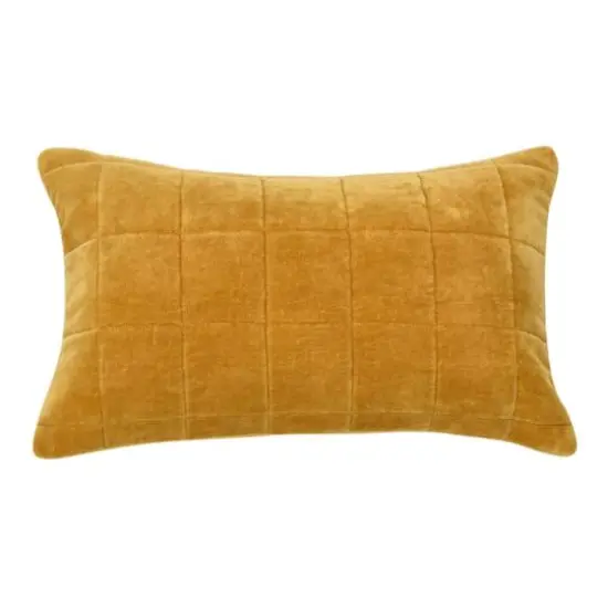 Hello Honey&reg; 20" Quilted Velvet Lumbar Pillow Cover Orange {1}