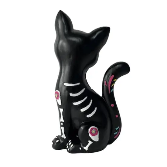 8.75" Day of the Dead Sitting Skeleton Cat Tabletop D&eacute;cor by Ashland&reg; {3}