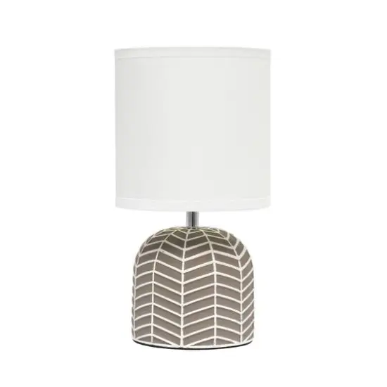 Simple Designs 10.43" Petite Webbed Waves Base Table Lamp Taupe {1}