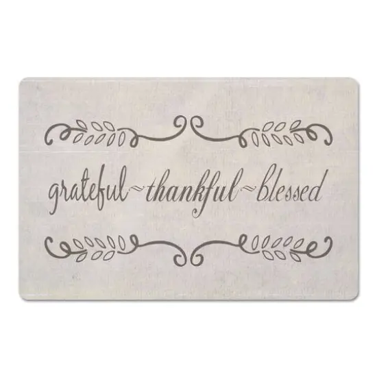 Grateful Thankful Blessed Floor Mat {1}