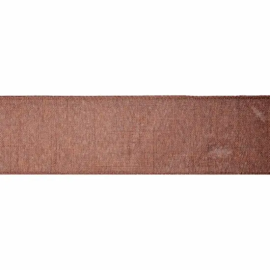 2.5" x 25ft. Faux Linen Wired Ribbon by Celebrate It&trade; D&eacute;cor Brown {5}