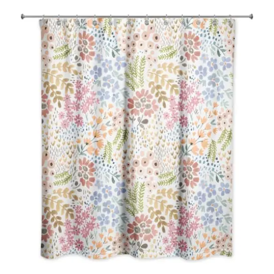 Bright Multi Floral 71" x 74" Shower Curtain {1}