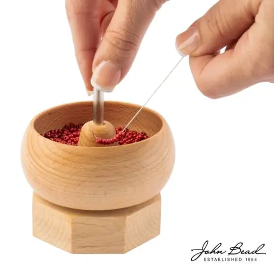 John Bead 4" x 4" Spin that Bead! Wooden Bead Spinner with 2 Needles {3}