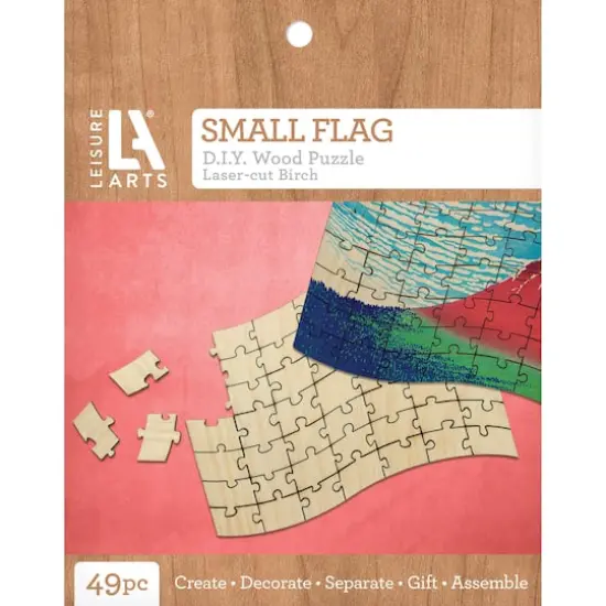 Leisure Arts&reg; Small Flag D.I.Y. Wood Puzzle {1}