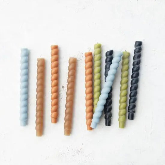 Hello Honey&reg; 10" Camel Brown Unscented Twisted Taper Candles, 2ct. {4}