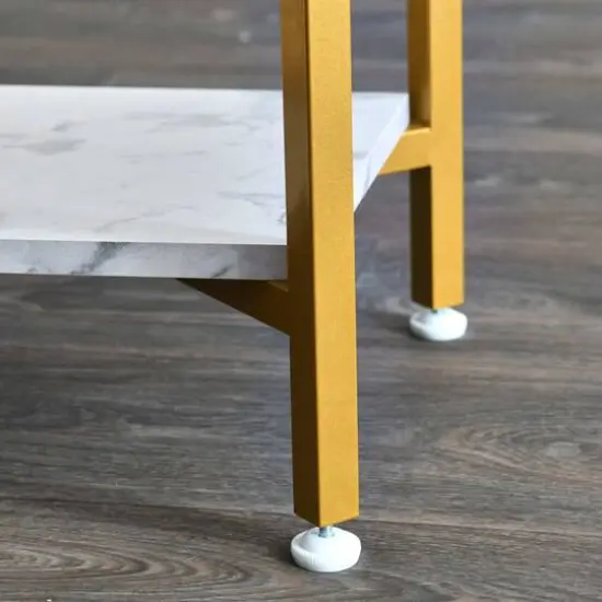 Household Essentials Crown Console 23" 2-Tier Console Table White {11}