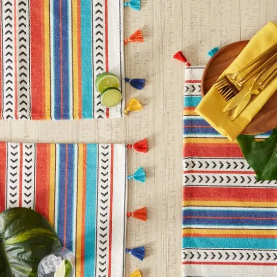 DII&reg; Picante Stripe Tassel Placemats, 6ct. {6}