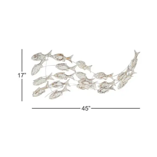 45" White Wood Coastal Wall Decor {6}