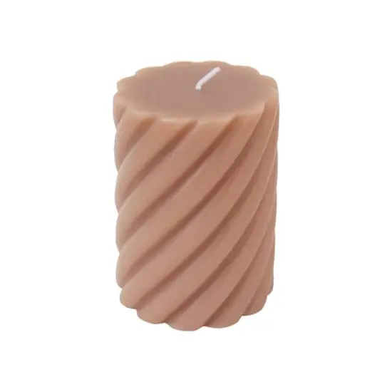 3" x 4" Twisted Scented Pillar Candle by Ashland&reg; Sandalwood and Suede {1}