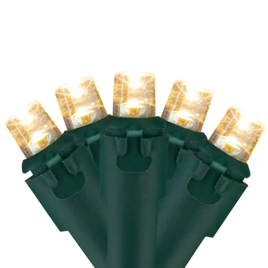 50ct. LED Wide Angle Christmas String Lights with Green Wire Warm White {1}