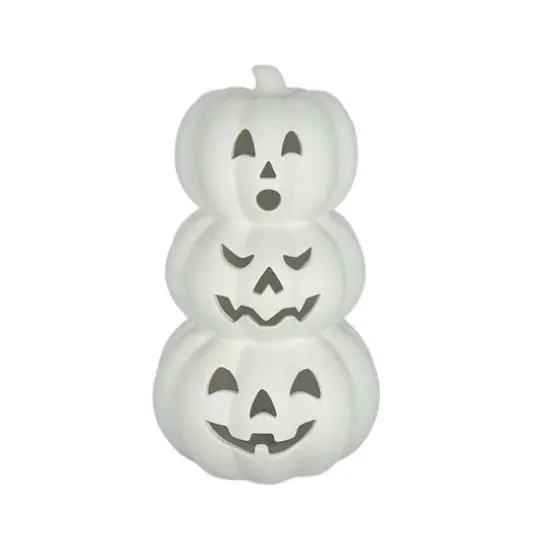 7.75" DIY Ceramic LED Stacked Jack-o'-Lanterns D&eacute;cor by Make Market&reg; {1}
