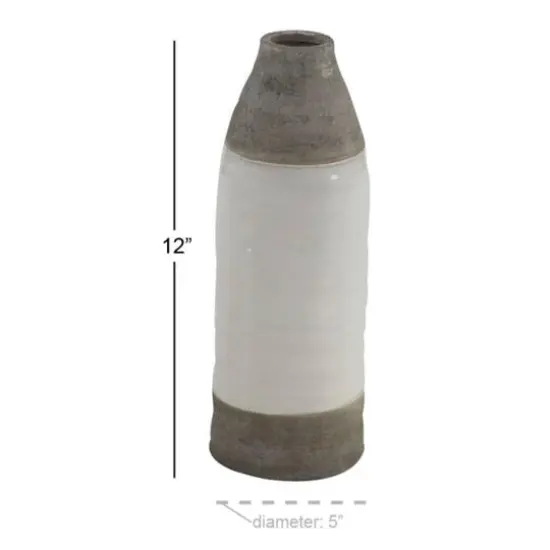 Gray Stoneware Coastal Style Vase {6}