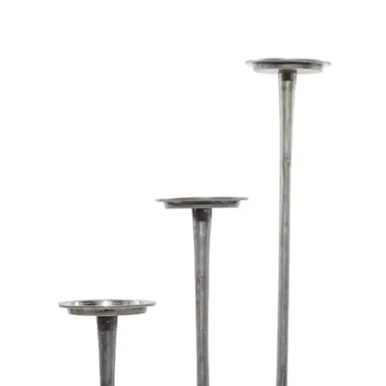 Aluminum Modern Candle Holder Set Silver {5}