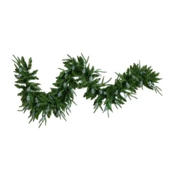 6ft. Pre-Lit Artificial Luxembourg Pine Christmas Garland with 35 Multicolored Traditional Bulb LED Lights {4}