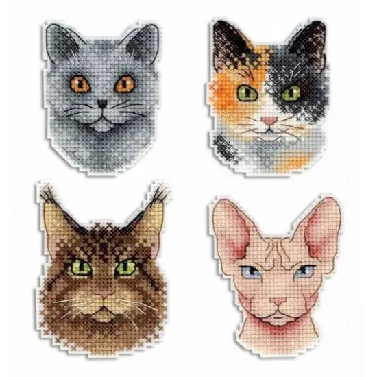 MP Studia Who Said Meow? Magnets Plastic Canvas Counted Cross Stitch Kit {1}