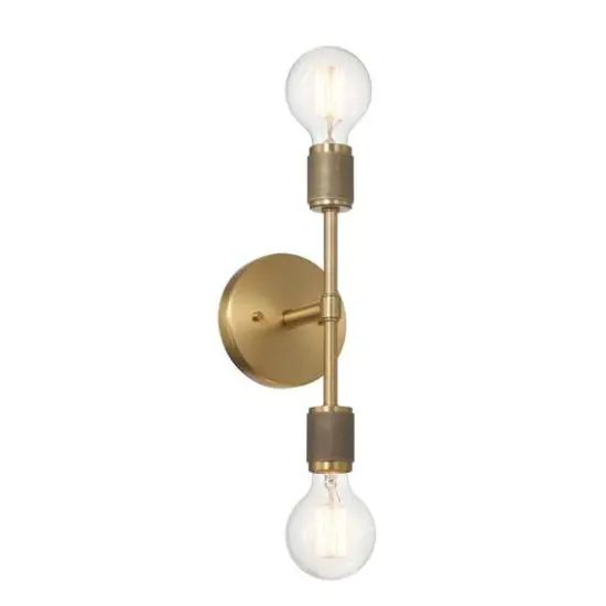 Hello Honey® Maxim 19" Gold Modern Minimalist Metal Exposed 2-Bulb Wall Sconce {6}