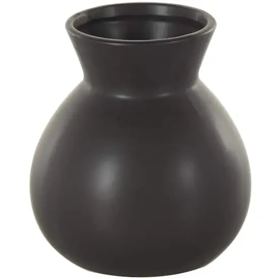 7.75" Black Ceramic Minimalistic Vase {1}