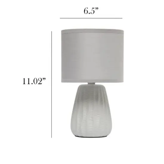 Simple Designs 11" Mini Ceramic Pastel Table Lamp Gray {4}