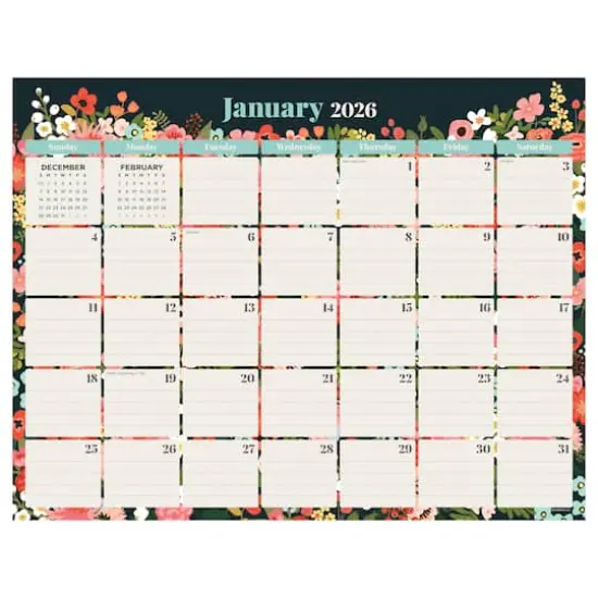 2026 Bountiful Blooms Medium Desk Pad Monthly Blotter Calendar {1}
