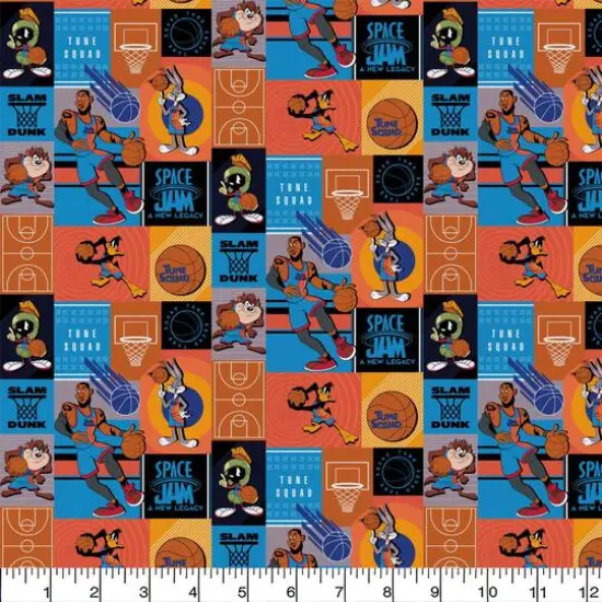 Space Jam Slam Dunk Precut Cotton Fabric {3}