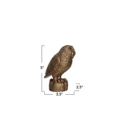 Hello Honey&reg; 5" Gold Antique Owl with Base {5}