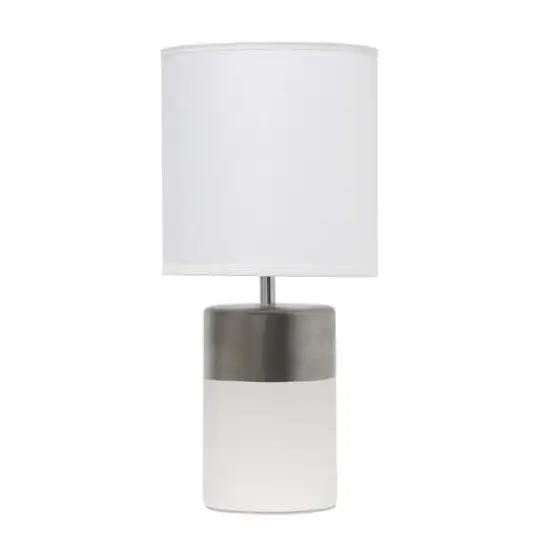 Simple Designs Two Toned Basics Table Lamp Off White/Silver {1}