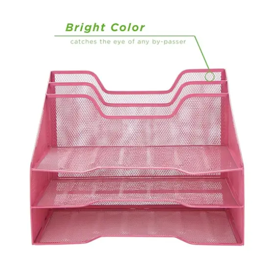 Mind Reader 5-Compartment Desk Organizer Pink {8}