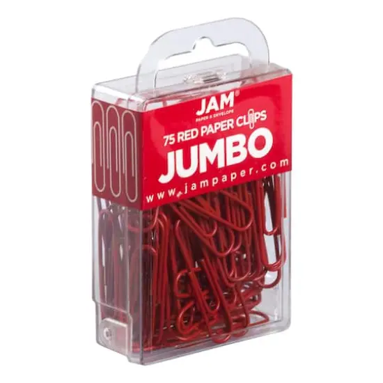JAM Paper Jumbo Paper Clips Red {4}