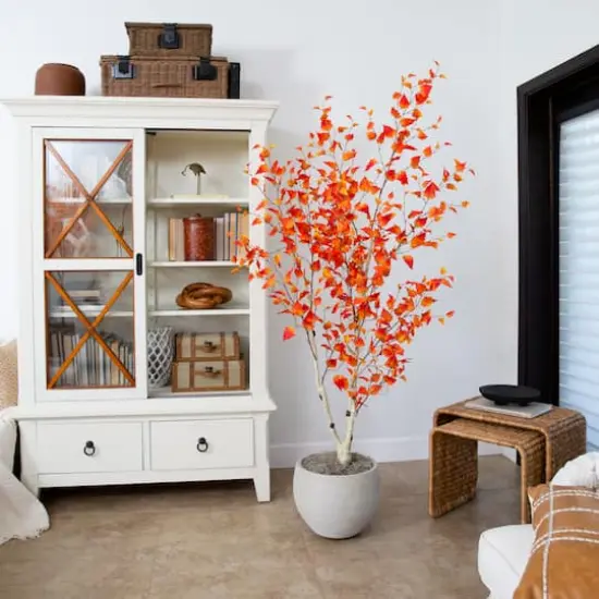 6ft. Autumn Birch Artificial Fall Tree {5}