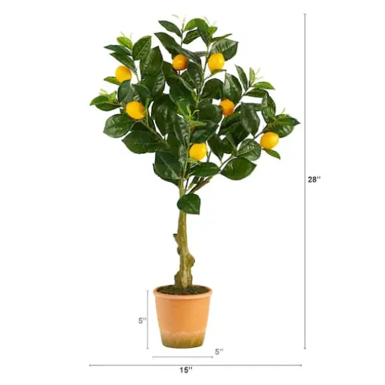 28'' Potted Lemon Artificial Tree {3}