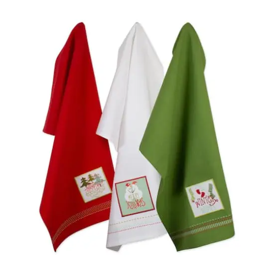 DII&reg; Cozy Christmas Embellished Dishtowel Set {4}