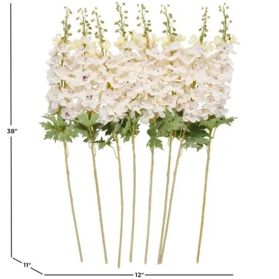38" White Delphinium Artificial Flower Stem, 8ct. {8}