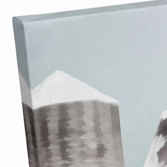 Painted, Snowy Red Barn 30x20 Canvas Wall Art {4}