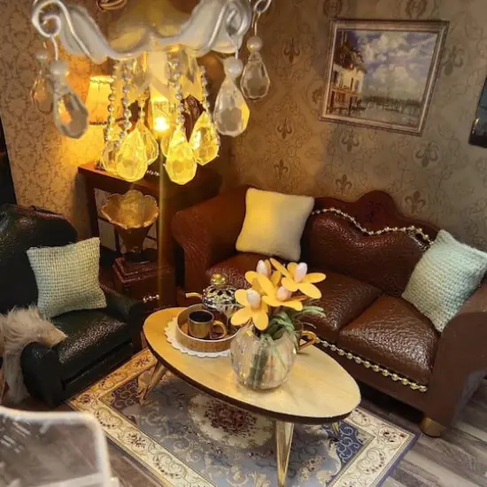 Wizardi House in English Style Miniature Dollhouse Roombox Kit {6}