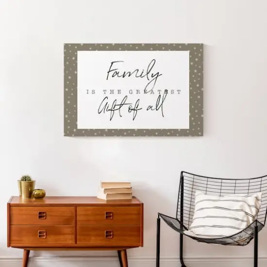 Family Greatest Gift Gray Twinkle Canvas Wall Art {5}