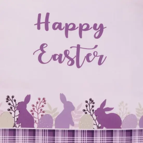 72" Pastel Purple Happy Easter Plaid Table Runner {5}