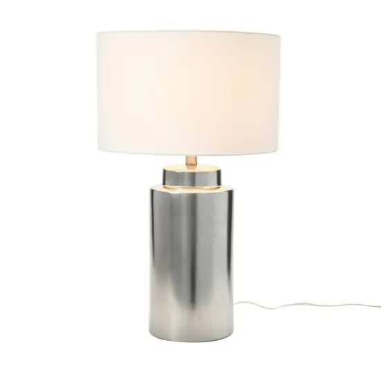 Hello Honey&reg; 28" Silver Metallic Stoneware Table Lamp {7}