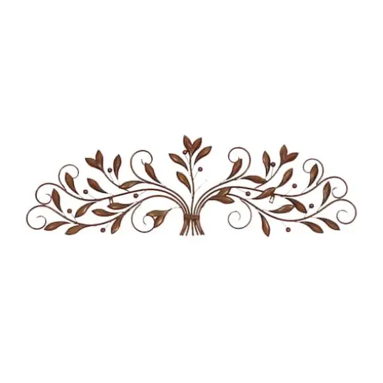 Brown Traditional Scroll & Leaf Metal Wall Accent {1}