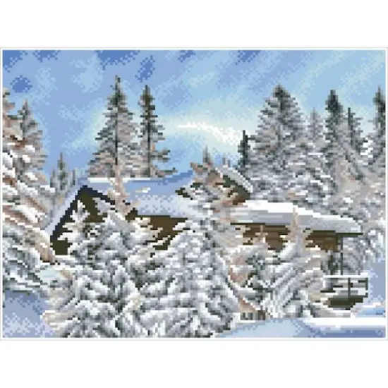 Diamond Dotz® Intermediate Alpine Retreat Pre-Framed Diamond Painting Kit {3}