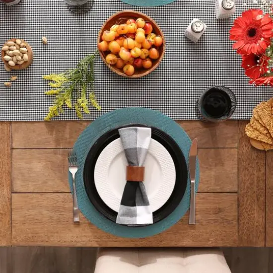 DII&reg; Round Double Frame Placemats, 6ct. Teal {5}