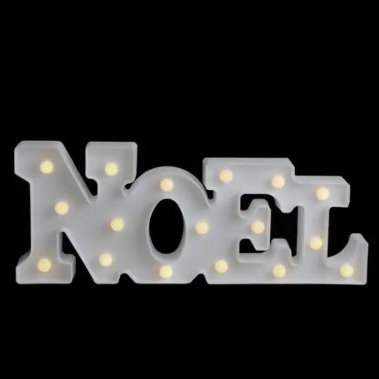 17" White Noel LED Christmas Marquee Wall Sign {4}