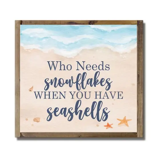 7.5" Who Needs Snowflakes Holiday Brown Framed Wall Plaque {1}