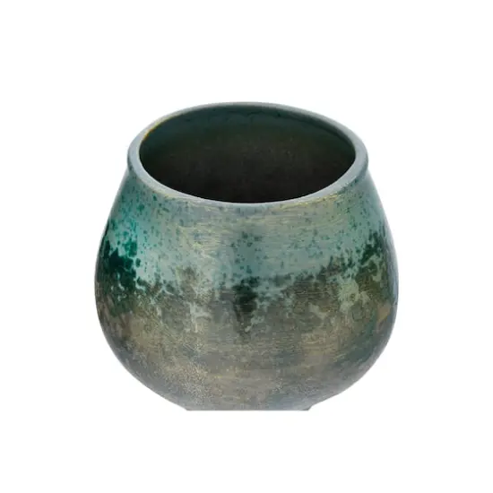 Hello Honey&reg; 6" Iridescent Green Glaze Stoneware Planter {5}