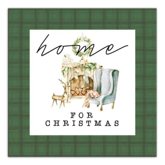 Home For Christmas Quilt Canvas Wall Art {1}