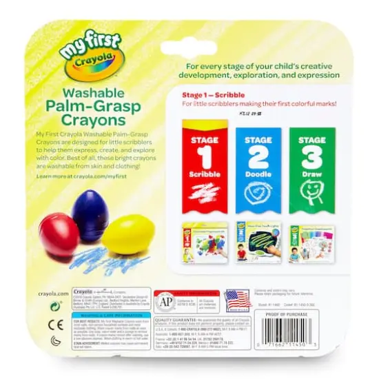3 Packs: 3 ct. (9) My First Crayola&reg; Washable Palm-Grasp Crayons {4}