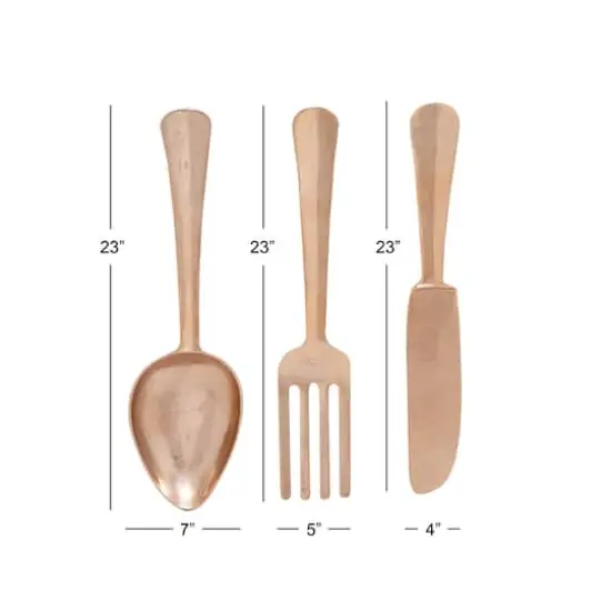 Rose Gold Aluminum Utensils Wall D&eacute;cor Set {5}